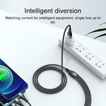 Dây sạc dữ liệu nhanh 4 trong 1 66W 6A USB sang 8 Pin + Micro USB + USB-C / Type-C đôi, chiều dài cáp: 1.2m, 66W