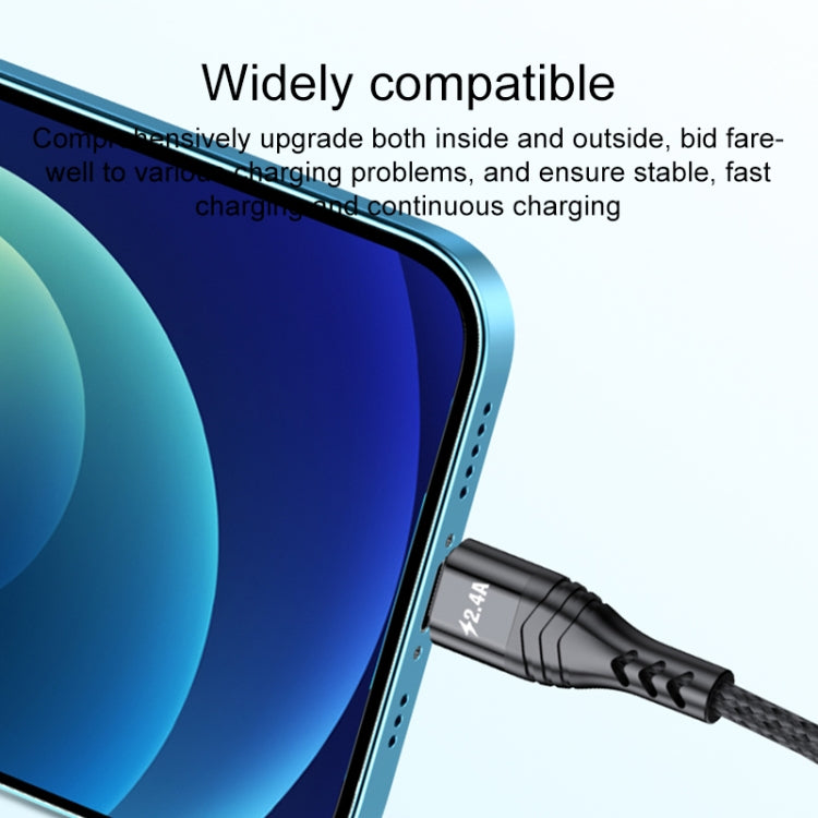 Dây sạc dữ liệu nhanh 4 trong 1 66W 6A USB sang 8 Pin + Micro USB + USB-C / Type-C đôi, chiều dài cáp: 1.2m, 66W