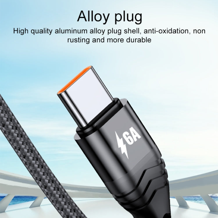 Dây sạc dữ liệu nhanh 4 trong 1 66W 6A USB sang 8 Pin + Micro USB + USB-C / Type-C đôi, chiều dài cáp: 1.2m, 66W