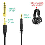 ZS0088 Cáp âm thanh tai nghe lò xo cho Audio-Technica ATH-M50X / ATH-M40X, chiều dài cáp: 1.4m-3m, ZS0088