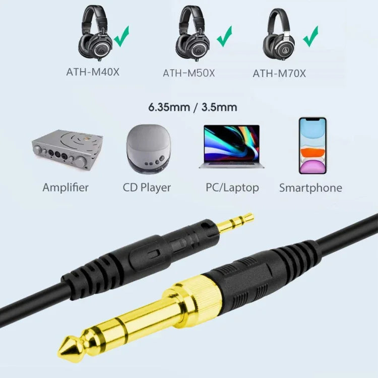 ZS0088 Cáp âm thanh tai nghe lò xo cho Audio-Technica ATH-M50X / ATH-M40X, chiều dài cáp: 1.4m-3m, ZS0088