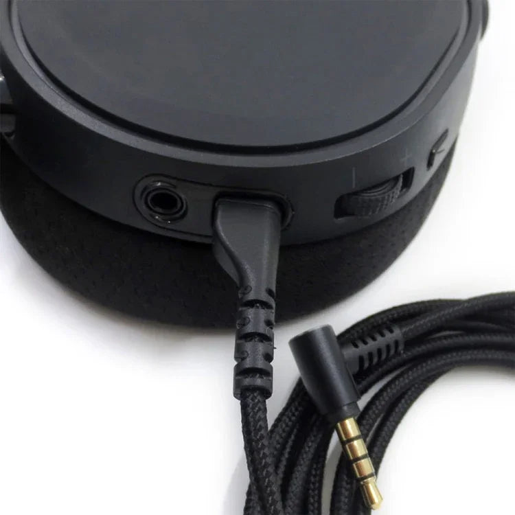 ZS0135 Cáp âm thanh tai nghe cho SteelSeries Arctis 3 / 5 / 7, chiều dài cáp: 2m, cáp âm thanh màu đen, cáp âm thanh màu bạc