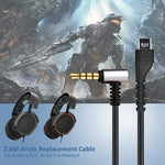 ZS0135 Cáp âm thanh tai nghe cho SteelSeries Arctis 3 / 5 / 7, chiều dài cáp: 2m, cáp âm thanh màu đen, cáp âm thanh màu bạc