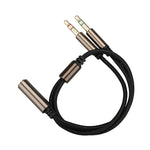 ZS0135 Cáp chuyển đổi tai nghe 3.5mm cái sang đôi 3.5mm đực cho SteelSeries Arctis 3 / 5 / 7, chiều dài cáp: 30cm, cáp chuyển đổi
