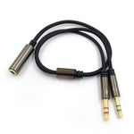 ZS0135 Cáp chuyển đổi tai nghe 3.5mm cái sang đôi 3.5mm đực cho SteelSeries Arctis 3 / 5 / 7, chiều dài cáp: 30cm, cáp chuyển đổi