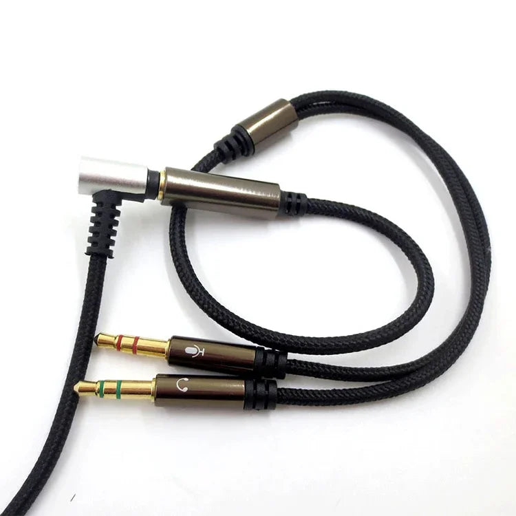 ZS0135 Cáp chuyển đổi tai nghe 3.5mm cái sang đôi 3.5mm đực cho SteelSeries Arctis 3 / 5 / 7, chiều dài cáp: 30cm, cáp chuyển đổi