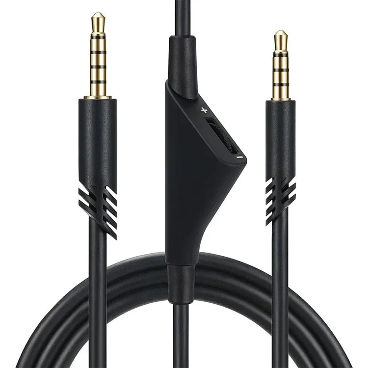ZS0175 Cáp âm thanh tai nghe điều chỉnh âm lượng 3.5mm đực sang đực cho Logitech Astro A10 / A40 / A30, chiều dài cáp: 2m, dành cho Logitech Astro A10 2m