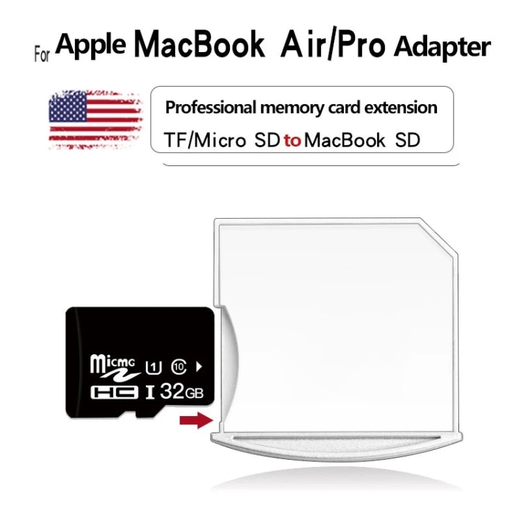 Bộ chuyển đổi thẻ Micro SD / TF sang SD cho MacBook Air / Pro, hỗ trợ đến 512GB, 512GB