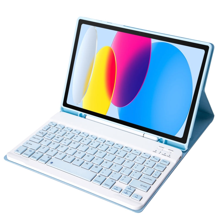 Bao da máy tính bảng bàn phím Bluetooth siêu mỏng họa tiết da cừu A10B có ngăn đựng bút cho iPad 11 2025 / thế hệ 10 10.9 2022, A10B