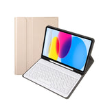 Bao da bàn phím Bluetooth vân da cừu cho iPad 11 2025 / Thế hệ 10 10.9 2022 YA10B có khe đựng bút, YA10B