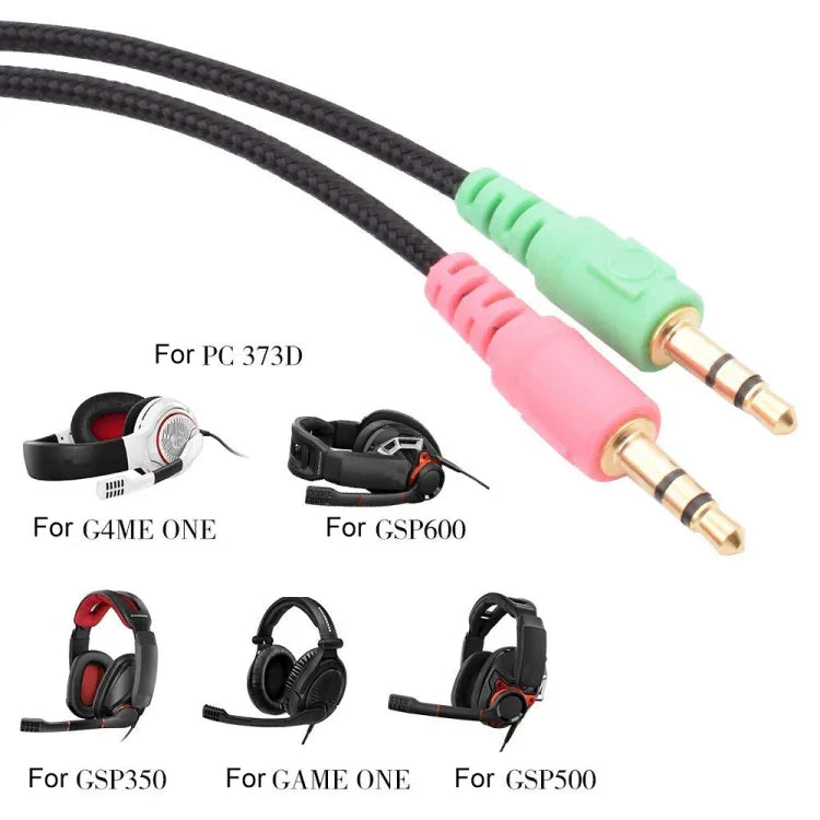 ZS0076 Cáp tai nghe chơi game phiên bản PC cho Sennheiser PC 373D GSP350 GSP500 GSP600 G4ME ONE GAME ZERO, phiên bản PC