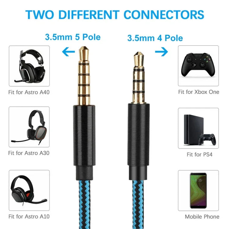 Cáp âm thanh phiên bản thẳng cho tai nghe chơi game Logitech Astro A10 A40 A30, phiên bản thẳng