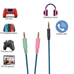 Cáp âm thanh tai nghe chơi game đầu cắm thẳng + cáp chuyển đổi cho SteelSeries Arctis 3 / 5 / 7, đầu cắm thẳng + cáp chuyển đổi