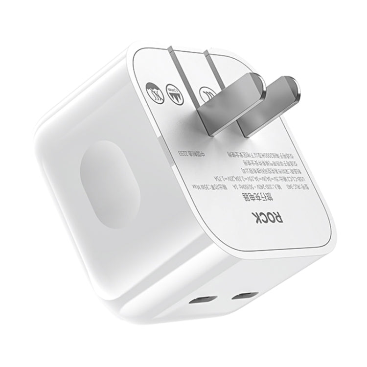 Bộ sạc ROCK T58 35W hai cổng USB-C / Type-C PD, phích cắm Trung Quốc, phích cắm Trung Quốc
