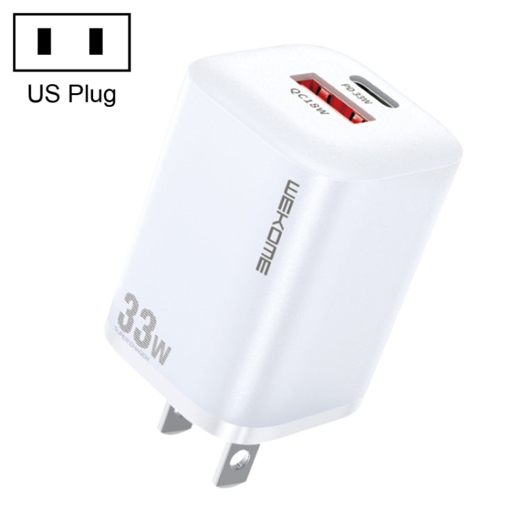 Bộ sạc nhanh dòng điện 33W WK WP-U140 USB+USB-C/Type-C, thông số kỹ thuật: phích cắm US, 33W phích cắm US