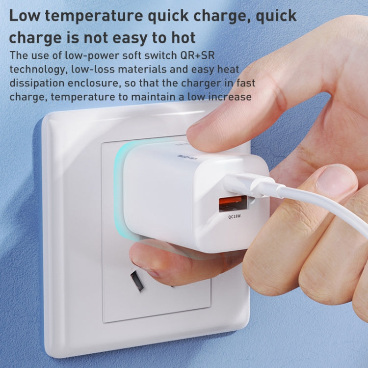 Bộ sạc nhanh dòng điện 33W WK WP-U140 USB+USB-C/Type-C, thông số kỹ thuật: phích cắm US, 33W phích cắm US