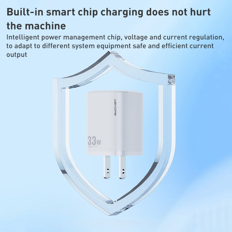 Bộ sạc nhanh dòng điện 33W WK WP-U140 USB+USB-C/Type-C, thông số kỹ thuật: phích cắm US, 33W phích cắm US