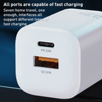 Bộ sạc nhanh dòng điện 33W WK WP-U140 USB+USB-C/Type-C, thông số kỹ thuật: phích cắm US, 33W phích cắm US