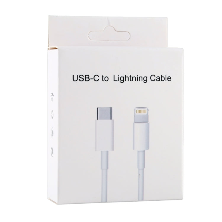Cáp sạc nhanh PD 20W 9V/2A USB-C / Type-C sang 8 Pin dài 1m cho iPhone, iPad, chiều dài cáp: 1m, 20W 9V/2A