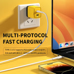 Bộ sạc gallium nitride 40W WK WP-U128 với 2 cổng USB-C/Type-C, thông số kỹ thuật: phích cắm US