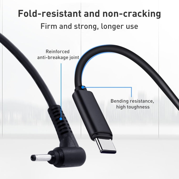 Cáp sạc nguồn laptop USB-C / Type-C sang 4.0 x 1.35mm, chiều dài cáp: khoảng 1.5m, Type-C sang 4.0 x 1.35mm
