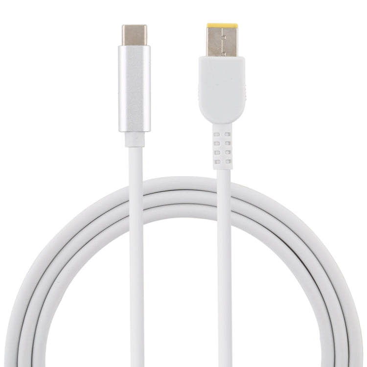 Cáp sạc nguồn laptop USB-C / Type-C sang đầu vuông lớn cho Lenovo, chiều dài cáp: khoảng 1.5m, Type-C sang đầu vuông lớn