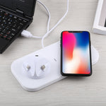Dock sạc USB sang 3 trong 1 (8 Pin + Micro USB + USB-C / Type-C) để bàn sạc, đồng bộ dữ liệu, giá đỡ với sạc không dây Qi & cáp USB