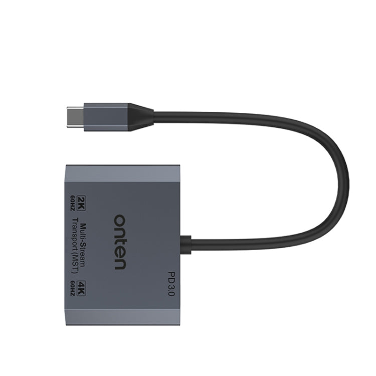 Bộ chuyển đổi video sạc nhanh 3 trong 1 Type-C sang HDMI+VGA+PD Onten M205, M205