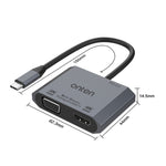 Bộ chuyển đổi video sạc nhanh 3 trong 1 Type-C sang HDMI+VGA+PD Onten M205, M205