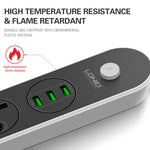 Ổ cắm du lịch văn phòng gia đình LDNIO SC3301 3 cổng USB, Chiều dài cáp: 1.6m, Phích cắm US, SAS8610AUS, SAS8610BUS, SAS8610EU, SAS8610UK