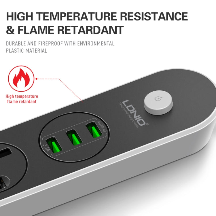 Ổ cắm du lịch văn phòng gia đình LDNIO SC3301 3 cổng USB, Chiều dài cáp: 1.6m, Phích cắm US, SAS8610AUS, SAS8610BUS, SAS8610EU, SAS8610UK