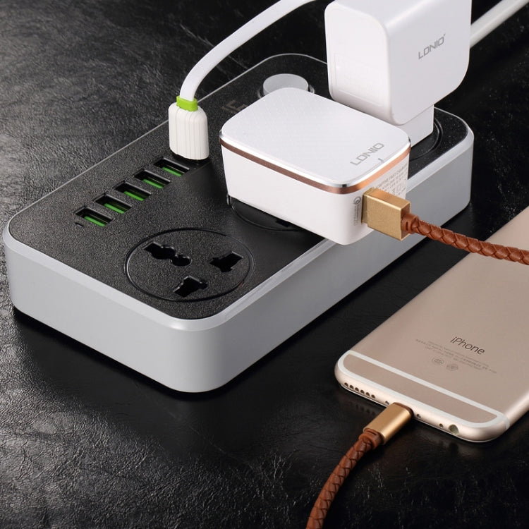 Ổ cắm đa năng du lịch văn phòng gia đình LDNIO SC3604 6 cổng USB, chiều dài cáp: 2m, phích cắm US, SAS8611AUK, SAS8611AUS, SAS8611BUK, SAS8611BUS, SAS8611EU