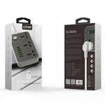 Ổ cắm đa năng du lịch văn phòng gia đình LDNIO SC3604 6 cổng USB, chiều dài cáp: 2m, phích cắm US, SAS8611AUK, SAS8611AUS, SAS8611BUK, SAS8611BUS, SAS8611EU