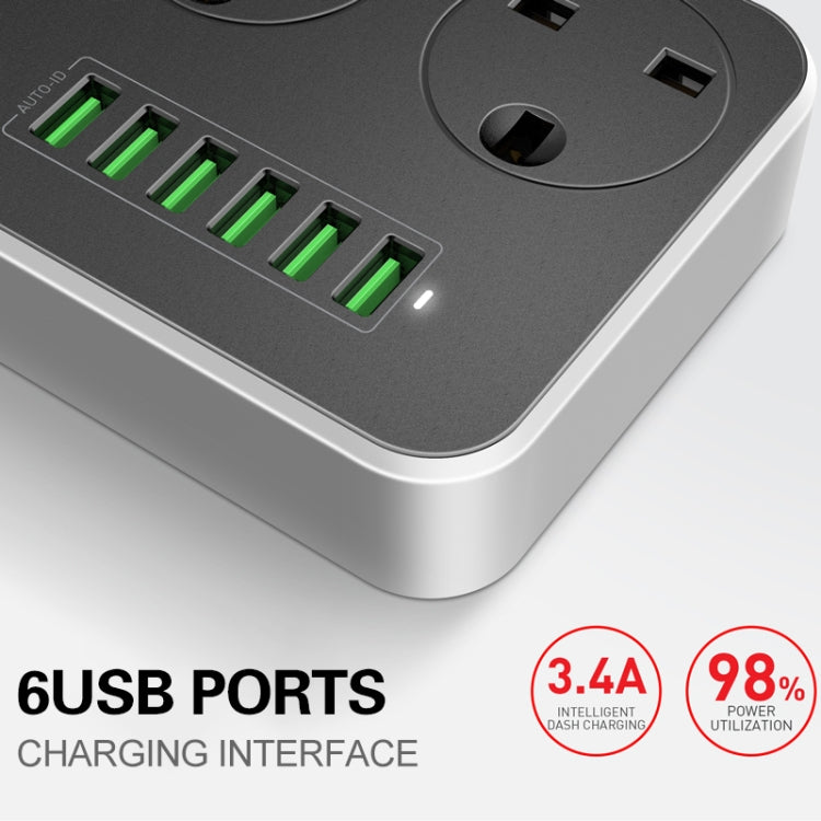 Ổ cắm đa năng du lịch văn phòng gia đình LDNIO SC3604 6 cổng USB, chiều dài cáp: 2m, phích cắm US, SAS8611AUK, SAS8611AUS, SAS8611BUK, SAS8611BUS, SAS8611EU