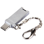 Bộ chuyển đổi cổng Mini hợp kim nhôm USB 2.0 cái sang USB-C / Type-C đực kèm dây xích