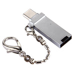 Bộ chuyển đổi cổng Mini hợp kim nhôm USB 2.0 cái sang USB-C / Type-C đực kèm dây xích