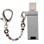 Bộ chuyển đổi cổng Mini hợp kim nhôm USB 2.0 cái sang USB-C / Type-C đực kèm dây xích