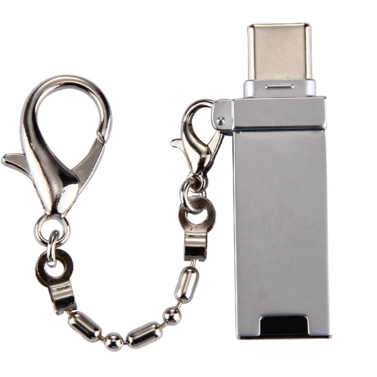 Bộ chuyển đổi cổng Mini hợp kim nhôm USB 2.0 cái sang USB-C / Type-C đực kèm dây xích