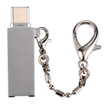 Bộ chuyển đổi cổng Mini hợp kim nhôm USB 2.0 cái sang USB-C / Type-C đực kèm dây xích