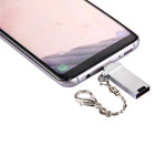 Bộ chuyển đổi cổng Mini hợp kim nhôm USB 2.0 cái sang USB-C / Type-C đực kèm dây xích
