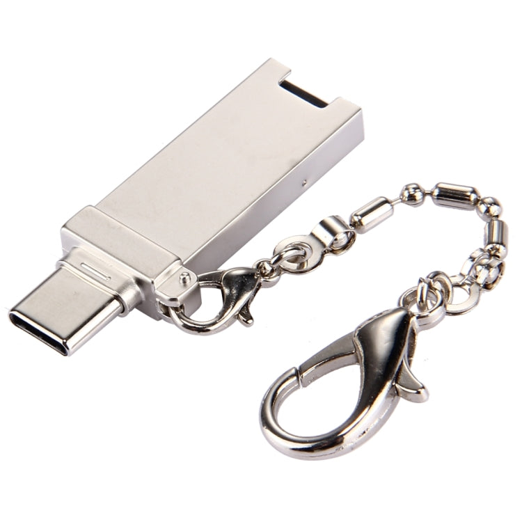 Bộ chuyển đổi cổng Mini hợp kim nhôm USB 2.0 cái sang USB-C / Type-C đực kèm dây xích
