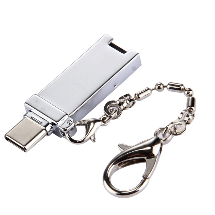 Bộ chuyển đổi cổng Mini hợp kim nhôm USB 2.0 cái sang USB-C / Type-C đực kèm dây xích