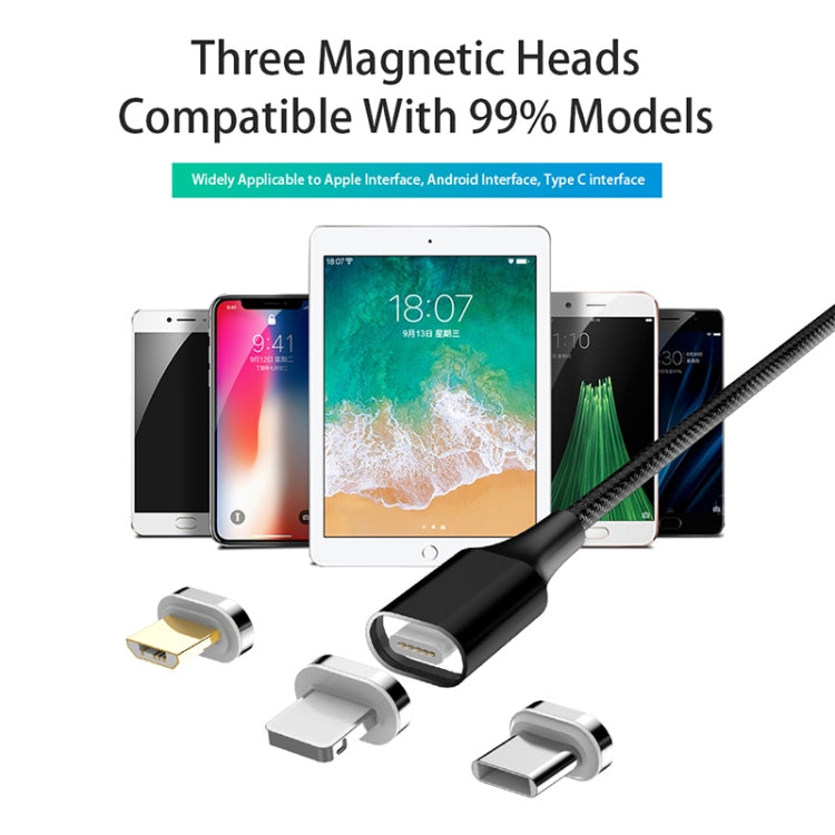 Cáp dữ liệu từ USB sang USB-C / Type-C bện nylon có nam châm M11 5A, chiều dài cáp: 2m, USB-C / Type-C