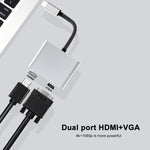 Trạm kết nối đa chức năng 2 trong 1 USB-C / Type-C sang HDMI+VGA HUB