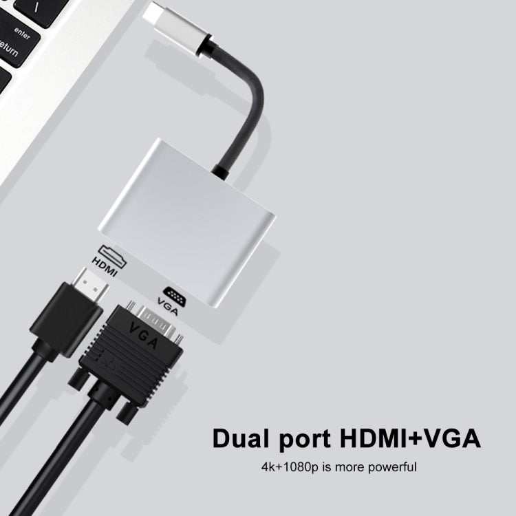 Trạm kết nối đa chức năng 2 trong 1 USB-C / Type-C sang HDMI+VGA HUB