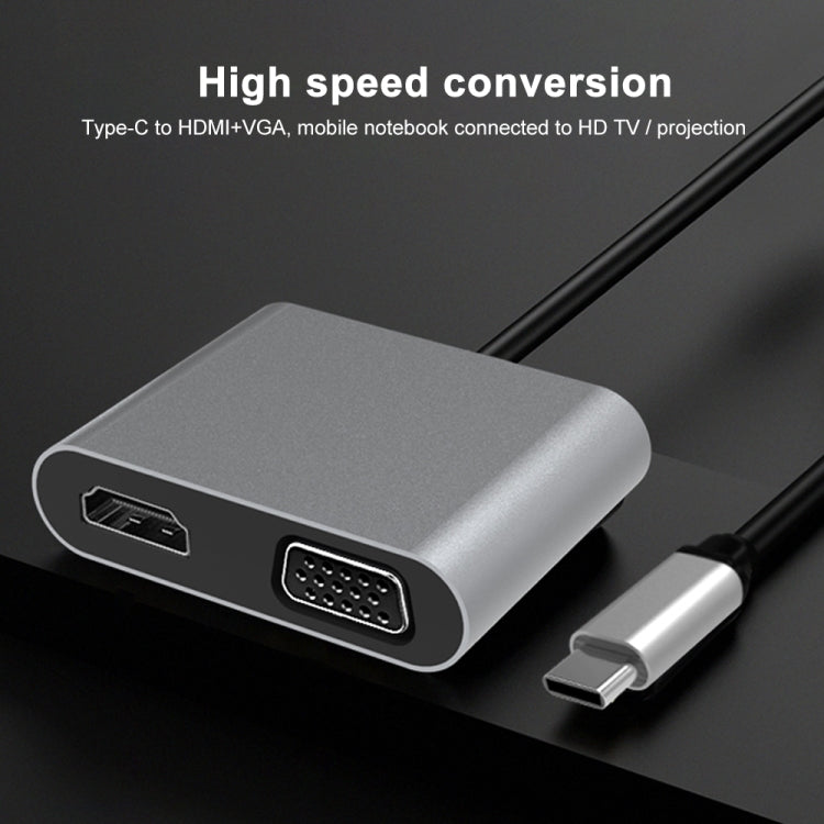 Trạm kết nối đa chức năng 2 trong 1 USB-C / Type-C sang HDMI+VGA HUB