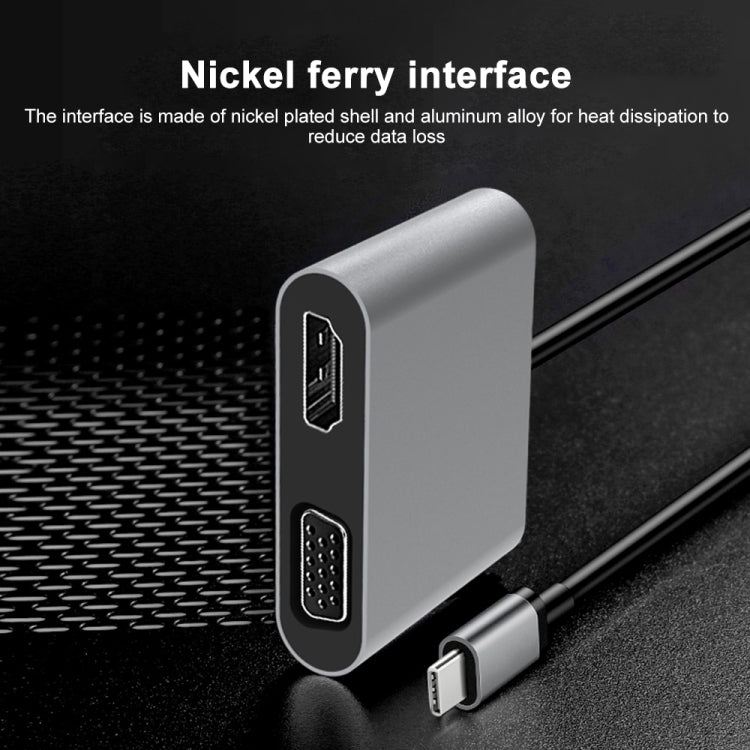 Trạm kết nối đa chức năng 2 trong 1 USB-C / Type-C sang HDMI+VGA HUB