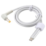 Cáp sạc nguồn laptop USB-C / Type-C sang 5.5 x 2.5mm, chiều dài cáp: khoảng 1.5m, Type-C sang 5.5 x 2.5mm (góc vuông)