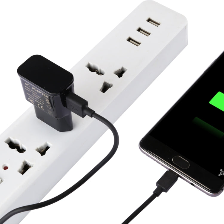 Bộ sạc USB nhận dạng thông minh 5V 2.1A kèm cáp sạc USB sang USB-C / Type-C dài 1m, phích cắm EU