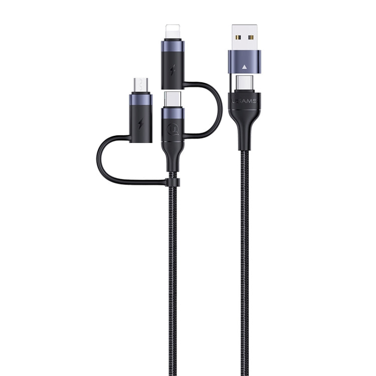 USAMS US-SJ547 U62 Cáp dữ liệu sạc nhanh PD hợp kim nhôm USB + Type-C / USB-C sang Type-C / USB-C + 8 Pin + Micro, chiều dài: 1.2m
